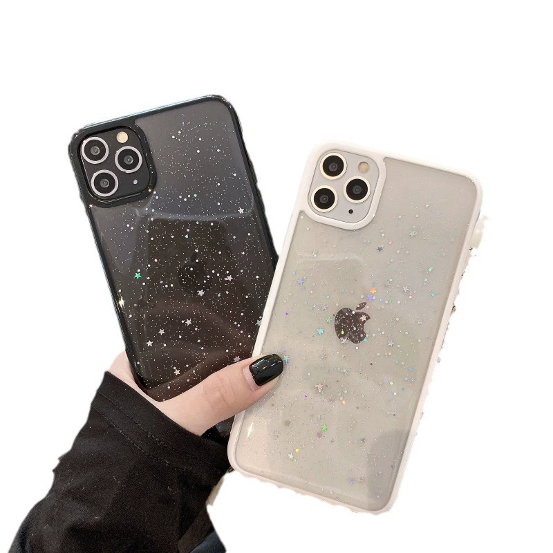 Чехол для телефона (Apple) серии iPhone 11–14, силикон, край со звёздной блёсткой