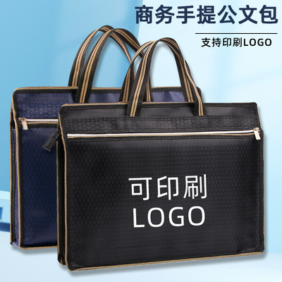 A4 portable Package capacity multi-function file pocket oxford Dual zippers data Storage Meeting Briefcase