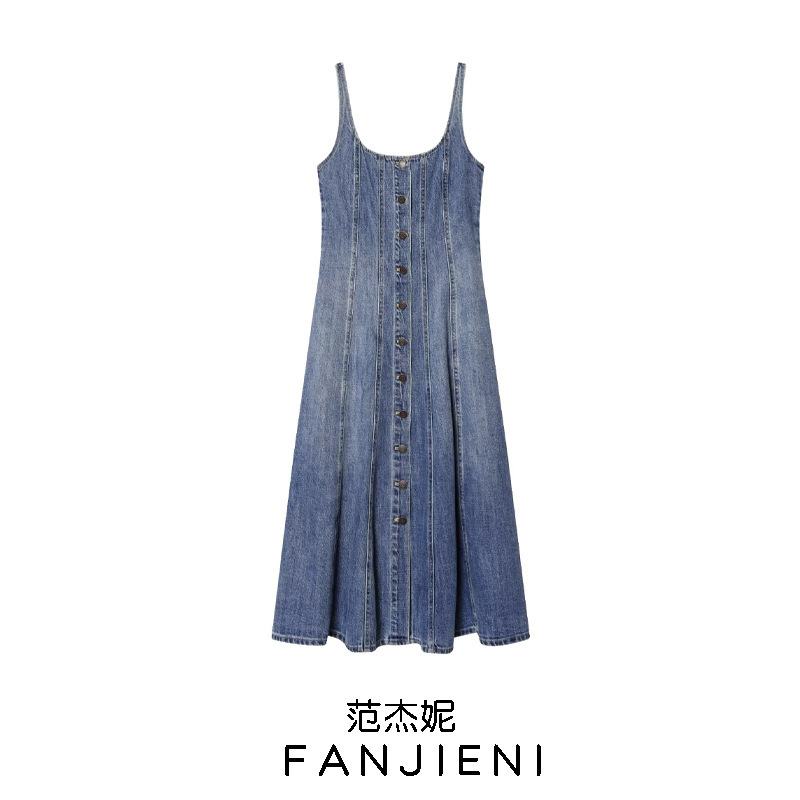 Zr Foreign Trade Wholesale European and American Style Women's Fashion Versatile Retro Outfit Button-Front Dress 1337740 Zr Foreign Trade Wholesale European and American Style Women's Fashion Versatile Retro Outfit Button-Front Dress 1337740