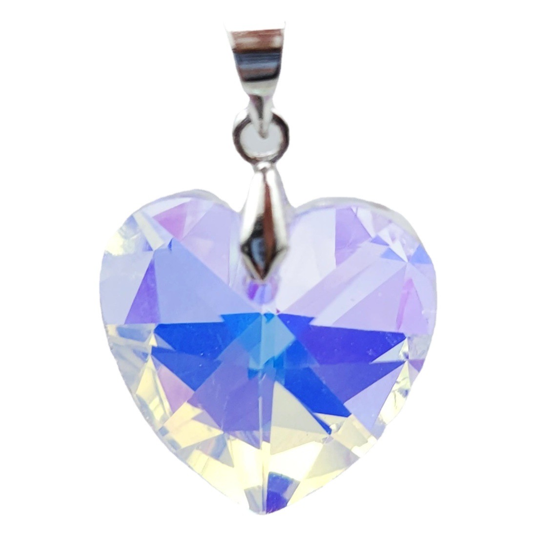 Wholesale 18mm/14mm/10mm Peach Heart Crystal Pendant Heart-shaped Electroplated Aurora Bracelet Accessories Love Accessories