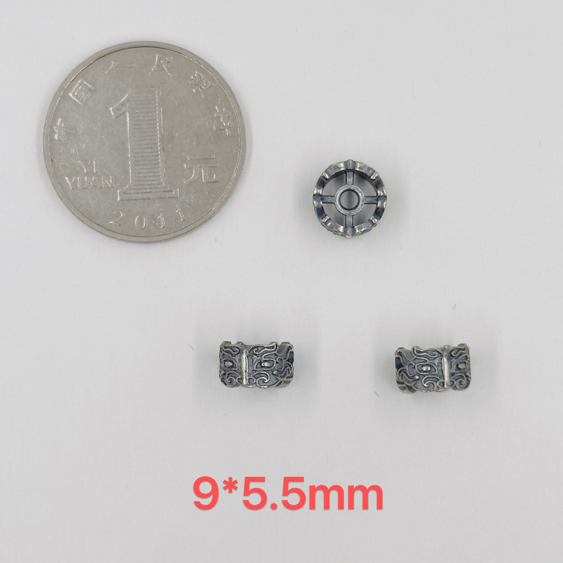 384-417 Shanxi vintage old silver spacer beads DIY accessories 9997 silver bracelet jewelry accessories