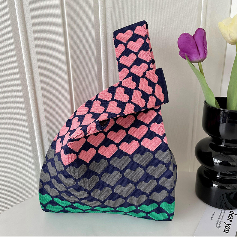 Medium Size Women's Medium Polyester Heart Shape Flower Butterfly Streetwear Open Handbag