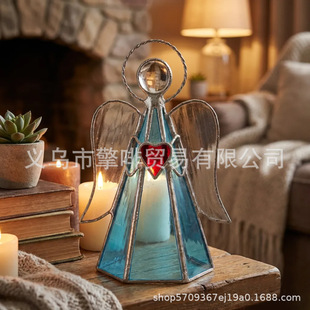 �羳Guardian Angel Stained Glass Candle Holder��ʹ�����T̨