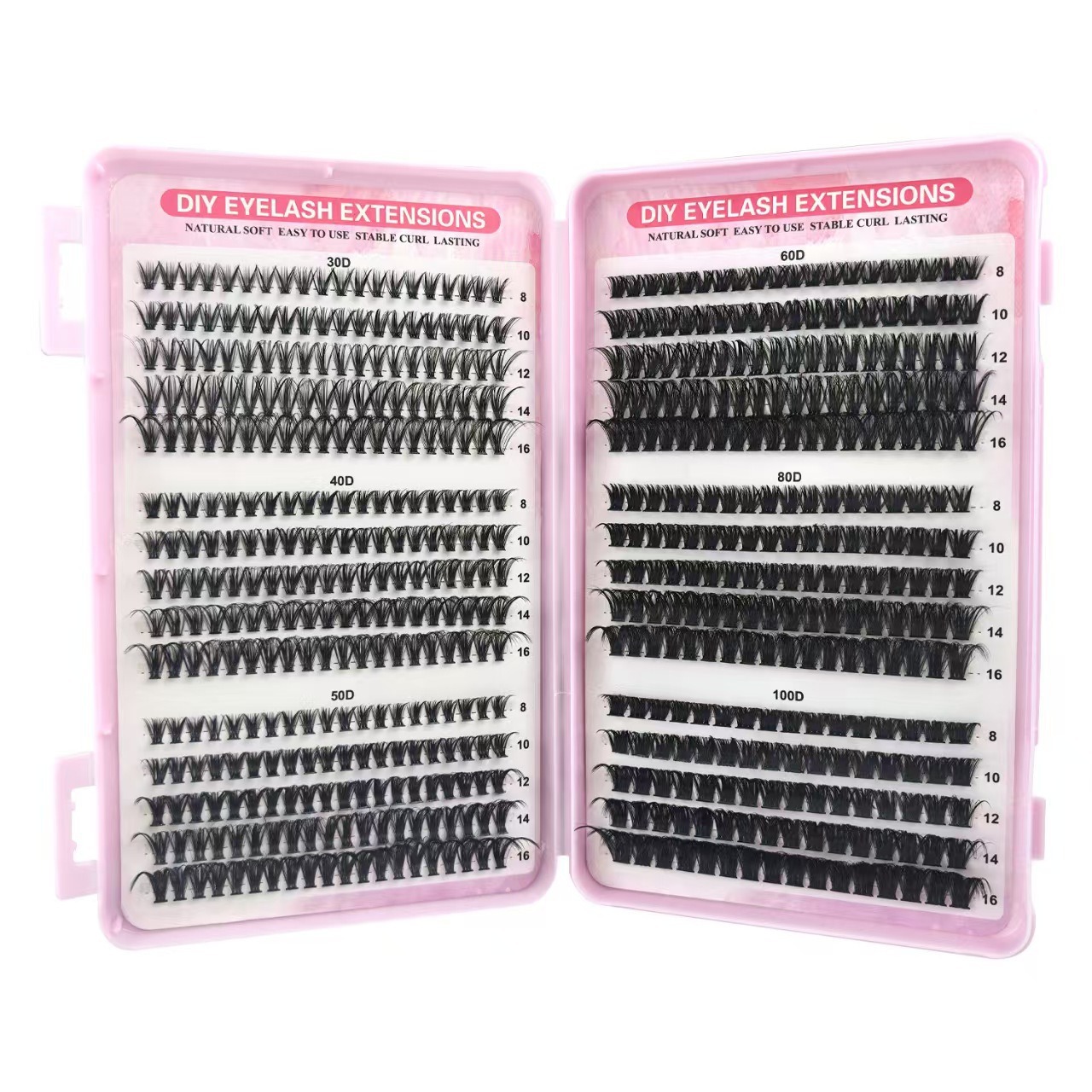 Nuevo conjunto de pestañas falsas mezcladas que contienen herramientas de pinzas de pegamento, herramientas de maquillaje de belleza al por mayor.