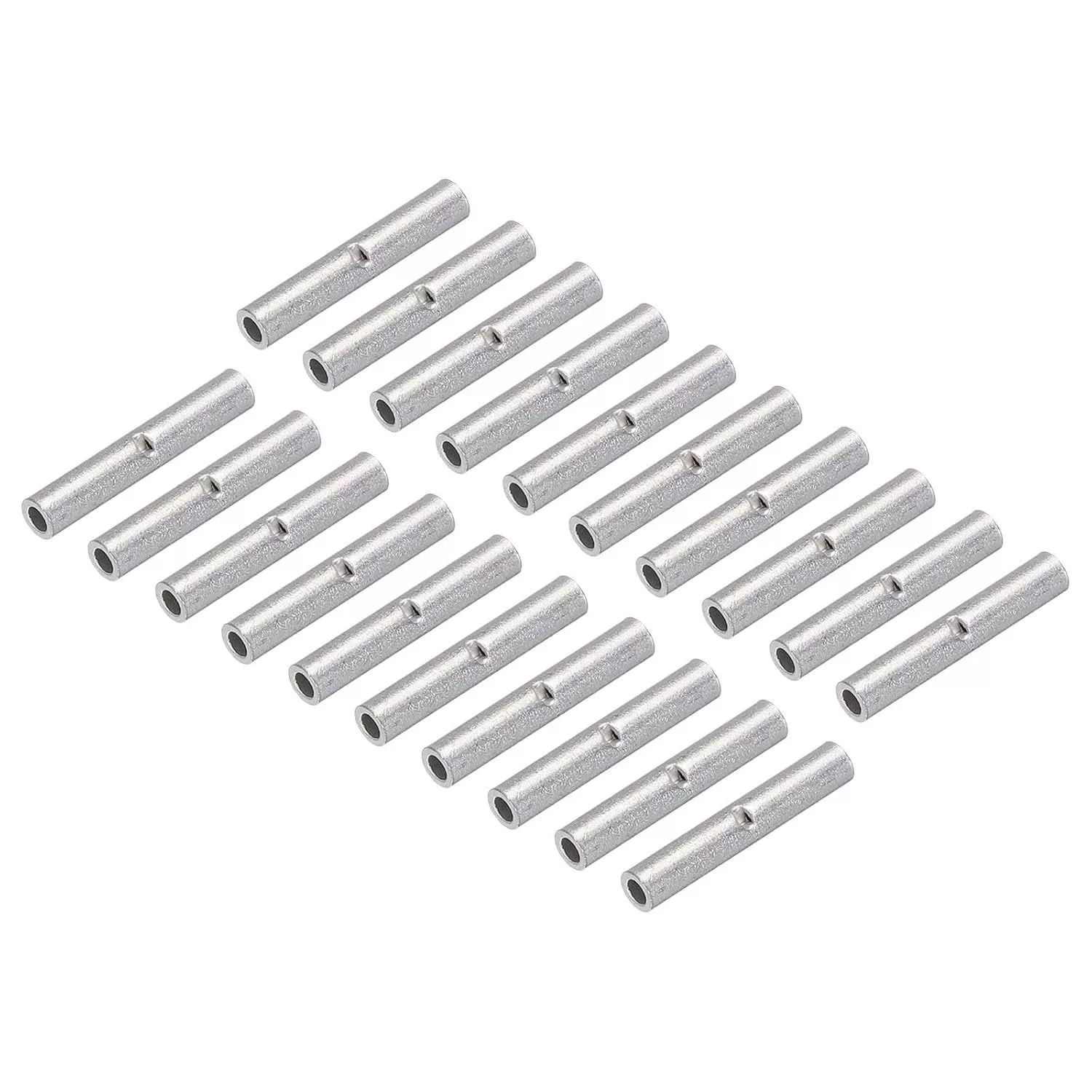 MECCANIXITY 100Pcs Non Insulated Butt Connectors 26-22AWG Wi