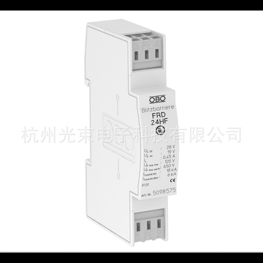 两线制系统数据线电涌保护器，高频 24V  5098575 OBO FRD 24 HF