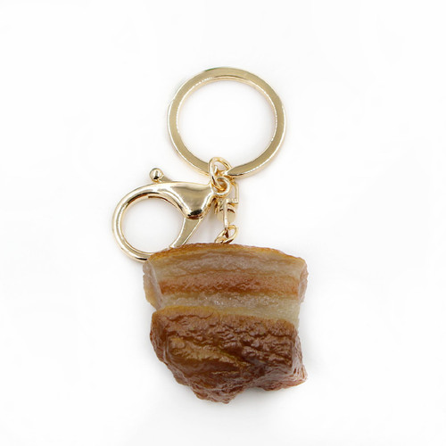 Student Day creative personality simulation braised pork key chain gift Dongpo pendant food school bag key pendant