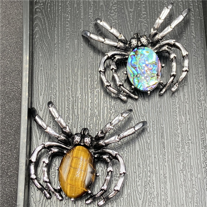 Broche Colgante Multicolor De Araña Con Incrustaciones De Gemas Collar De Doble Propósito Broche Accesorios De Bricolaje display picture 16