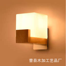 日式ins竹木壁灯架床头浮动置物架实木壁挂式台灯壁灯收纳架墙架