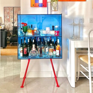 Light Luxury Acrylic Trendy Wine Cabinet, Small Side Cabinet, Wall-Mounted Floor Cabinet, Entryway Cabinet, Living Room Creative Storage Cabinet