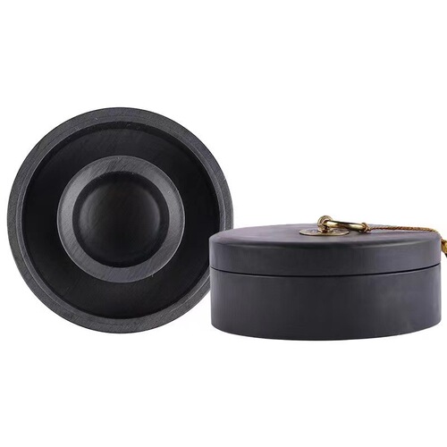 Study hot pot inkstone natural original stone inkstone special for calligraphy with cover double circle thickened round sealed non-drying inkstone