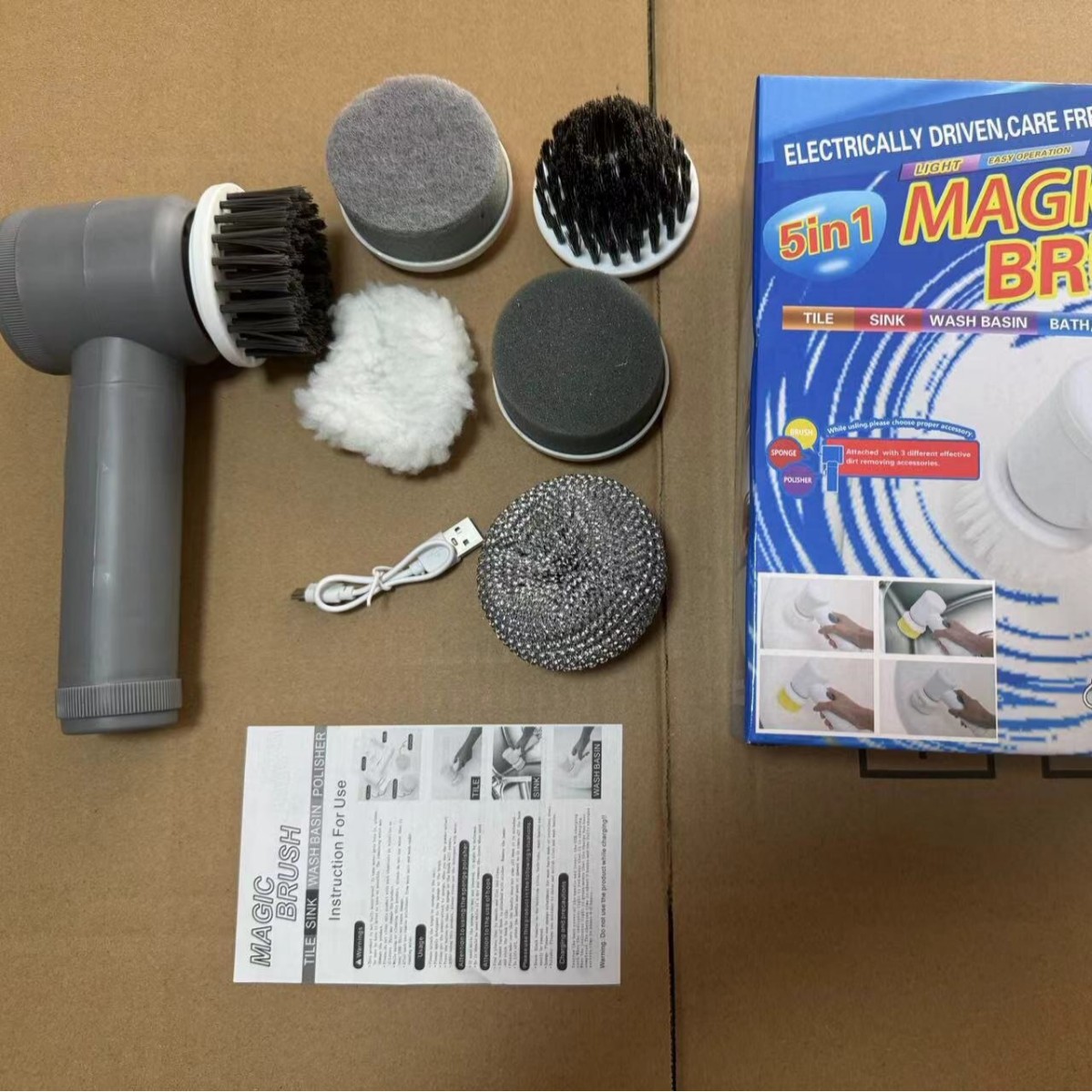 Cepillo de limpieza eléctrico inalámbrico de mano recargable Cepillo para lavar platos de cocina Cepillo para lavar ollas Cepillo para baldosas de piscina de baño