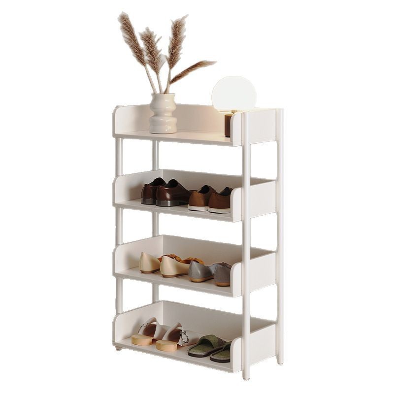 Estante de entrada de estilo crema, estante de entrada a la puerta, piso a la puerta del hogar, estante de almacenamiento interior, estante multicapa, zapatero simple