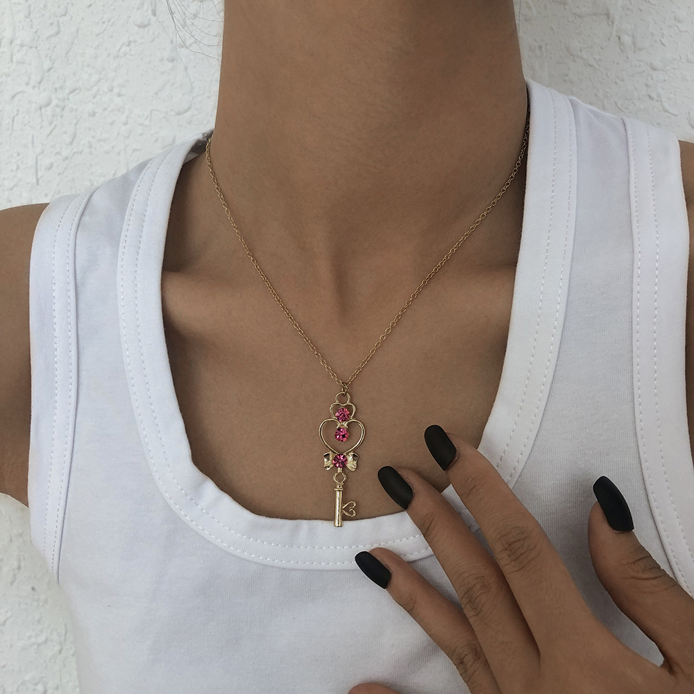 fashion magic wand moon diamond necklace wholesale Nihaojewelry