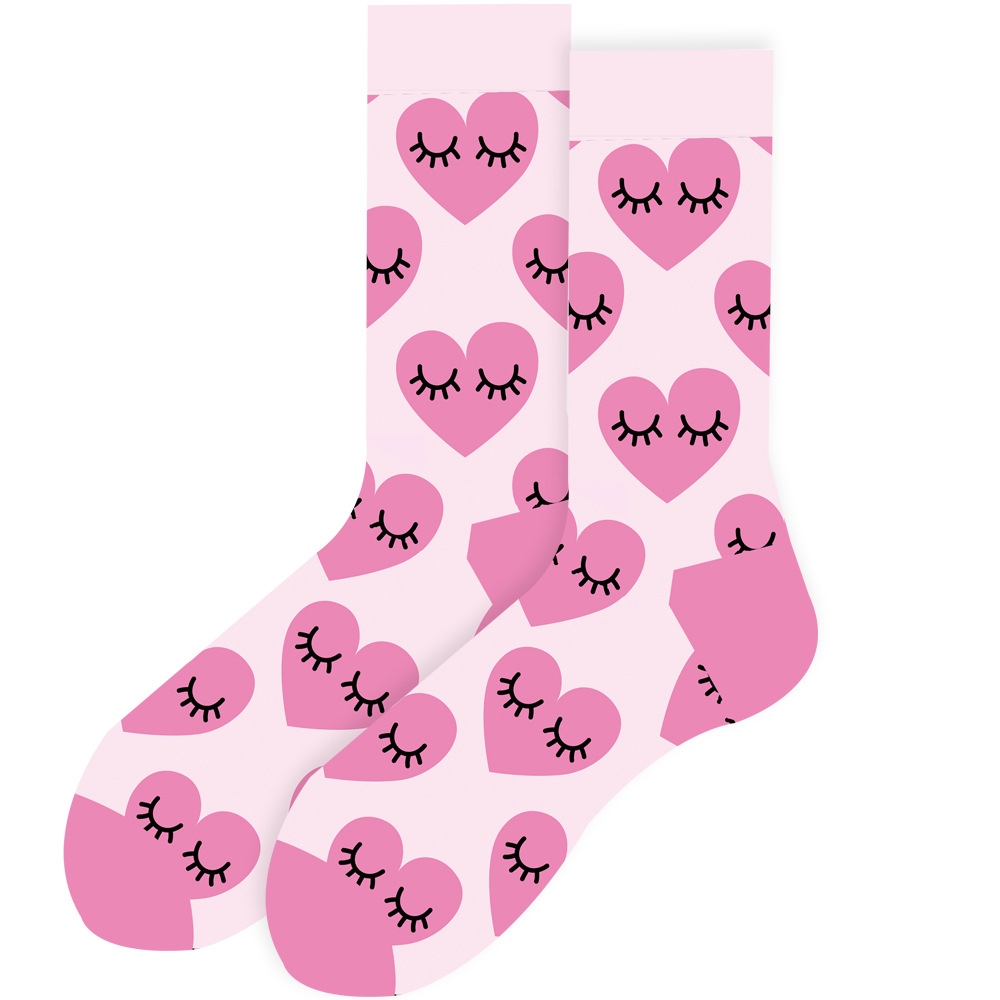 20 Pairs Quantity 20 Pairs Cute Sweet Women's Heart Shape Polyester Cotton Polyester Crew Socks