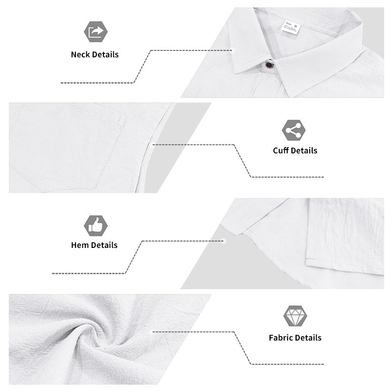 Men's Linen Blend Short Sleeve Shirt And Pants Set Breathable Casual Summer Outfit Comfortable Relaxed Fit_viptrois.com
