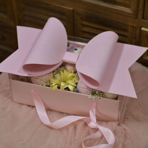 Flower cake box gift packaging box transparent fruit flower box bow flower box Valentine's Day Internet celebrity gift box