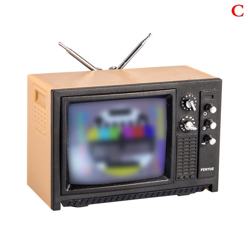 (색상차이 허용 - 주황색) 인형의 집 레트로 TV