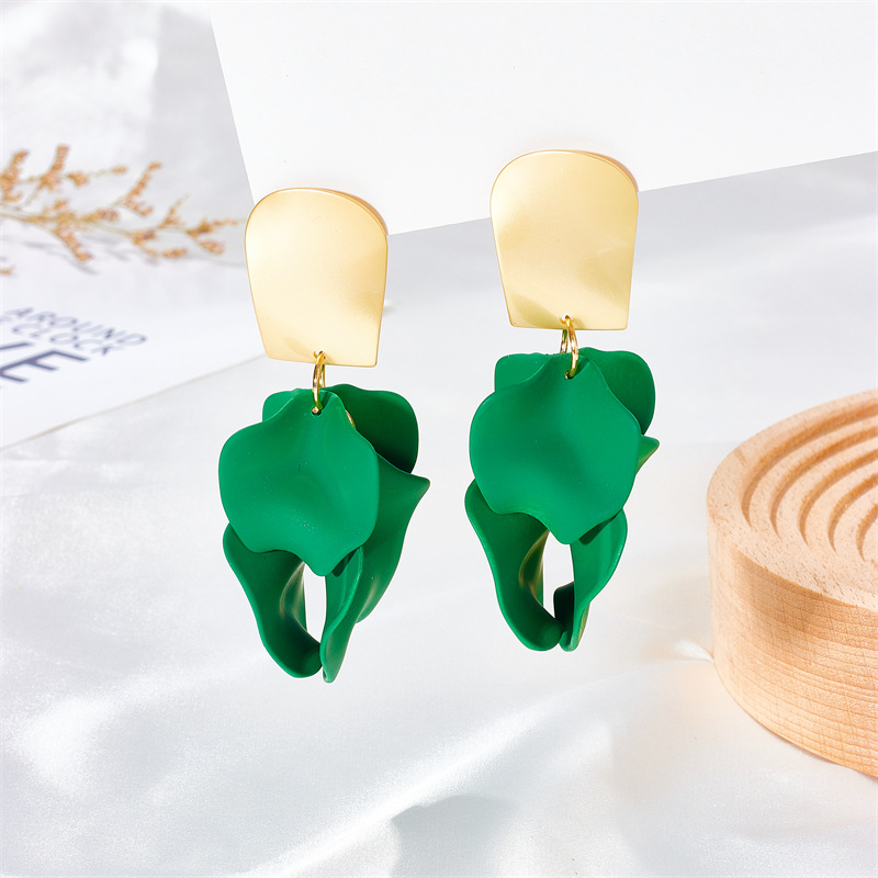 1 Pair Fashion Petal Plating Alloy Drop Earrings display picture 4