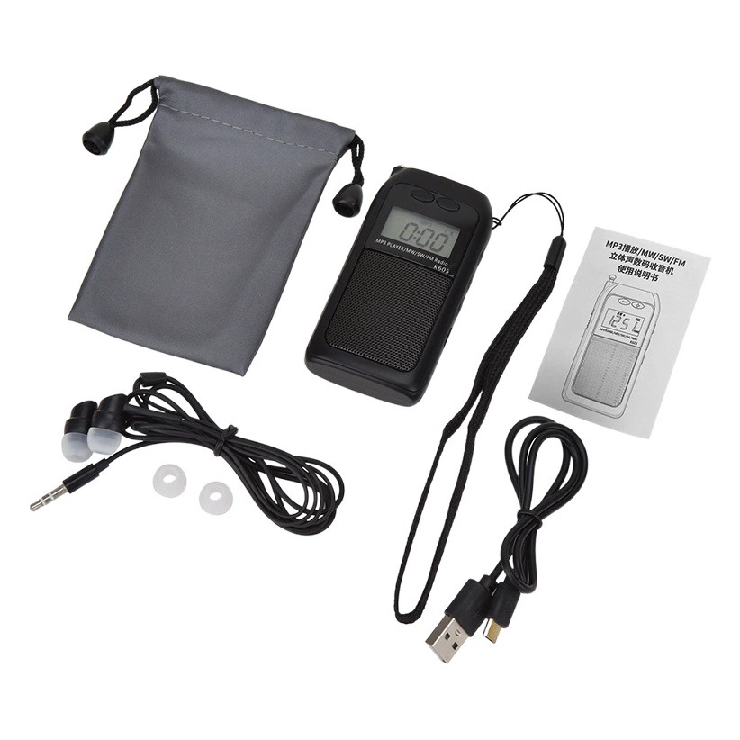 Завод в наличии оптом Новый K-605FM МВт SW полный диапазон радио MP3 карта FM-радио