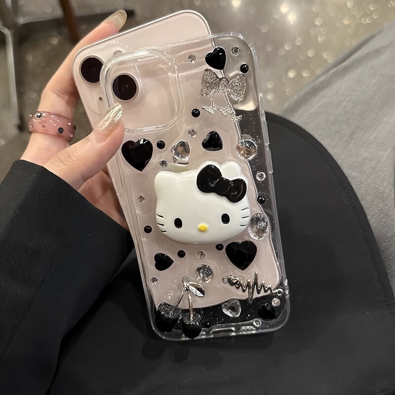 Y2K Sweet Cool Dark Kitty Cat Suitable for Iphone17Pm Mobile Phone Case Cute Apple 16Pro New Style 15 Female X
