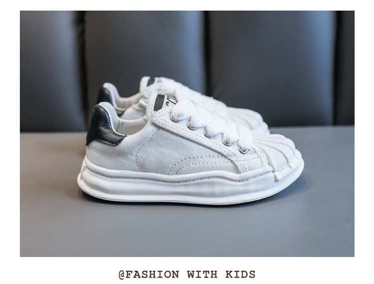 Canvas 2023 Spring New Boys' and Girls' Board Children's Casual Small White Shoes_voghion.com
