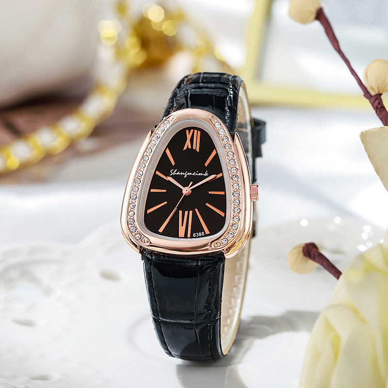 Shangmei Cross-border nuevo estilo pequeño correa fina reloj de moda para mujer en forma de serpiente reloj de cuarzo de moda casual con diamantes image 3