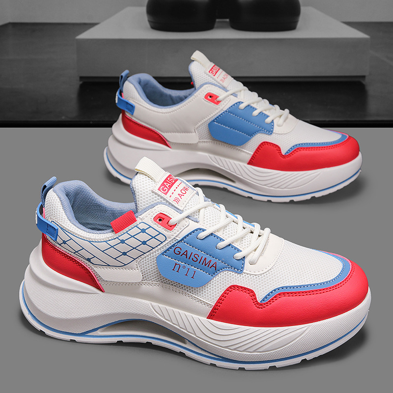 Zapatos de hombre 2025 nuevos zapatos deportivos para estudiantes zapatos casuales transpirables de malla zapatos de moda de suela suave 45 zapatos para correr al aire libre de gran tamaño