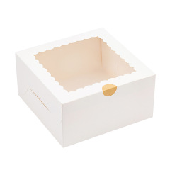メーカー現物卸売り白カード開窓ケーキ箱紙コップケーキ箱焙煎包装箱誕生日ケーキ箱