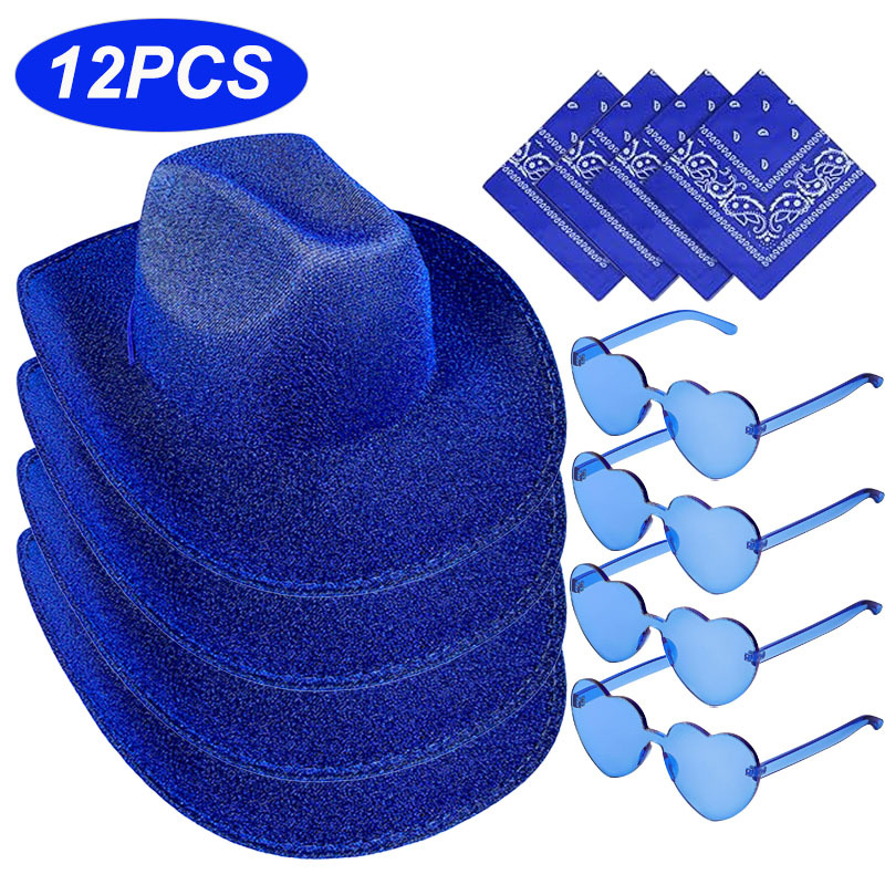 Juego de 12 hebillas de cuerda azul brillante