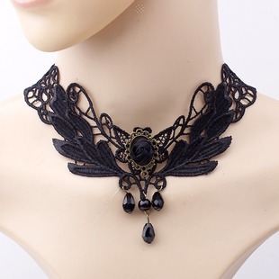 European and American Fashion necklace women's lace necklace short necklace Halloween accessories lace necklace wholesale