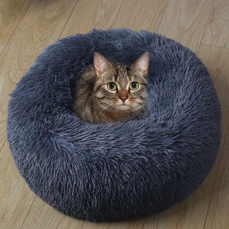 Pet Kennel Factory Direct Supply Cat Kennel Mat Kennel Plush Round Winter Warm Dog Bed Pet Bed Cat Kennel