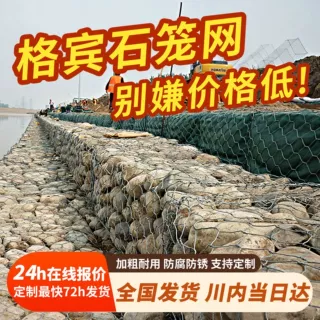 铅丝石笼网箱河道治理生态格宾笼固土雷诺护垫水利工程堤坝防护网