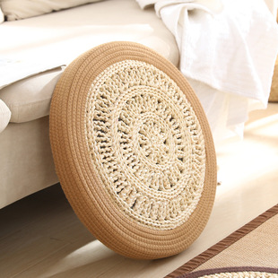 Corn Husk Bay Window Futon Cushion Floor Straw Japanese Meditation Mat Balcony Mat Tatami Straw Mat J^