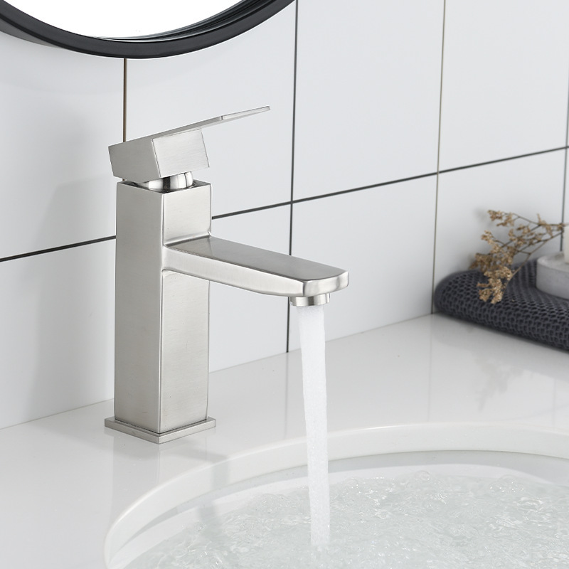Stainless Steel Washbasin Faucet Hot and Cold Washbasin Single-Hole Basin Faucet Bathroom Washbasin Countertop Basin Stainless Steel Washbasin Faucet Hot and Cold Washbasin Single-Hole Basin Faucet Bathroom Washbasin Countertop Basin