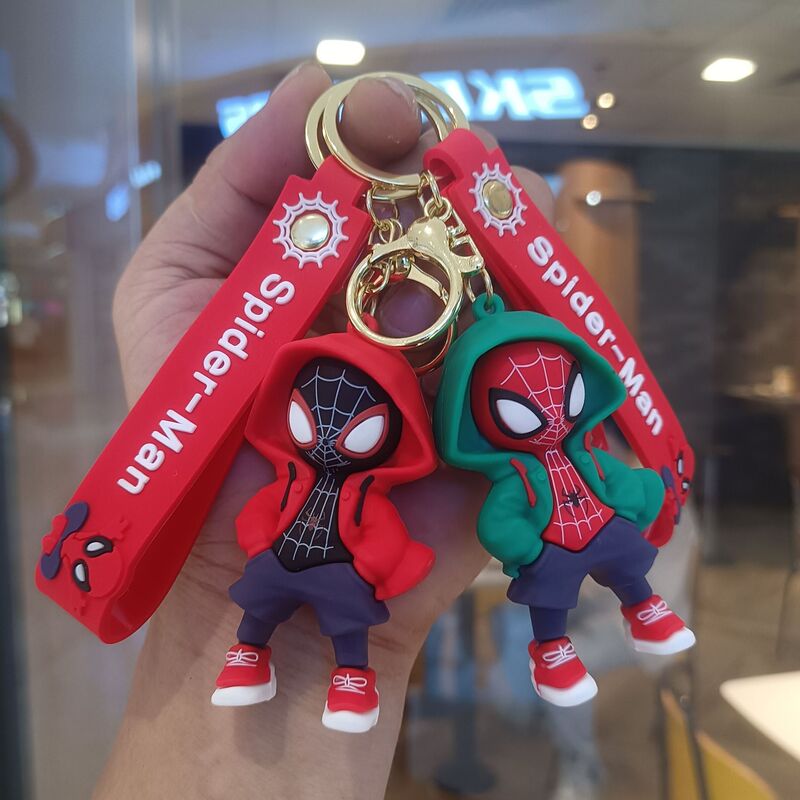 Cartoon Trendy Doll Keychain Creative Sweatshirt Spider-Man Pendant Car Bag Key Chain Pendant Gift Wholesale