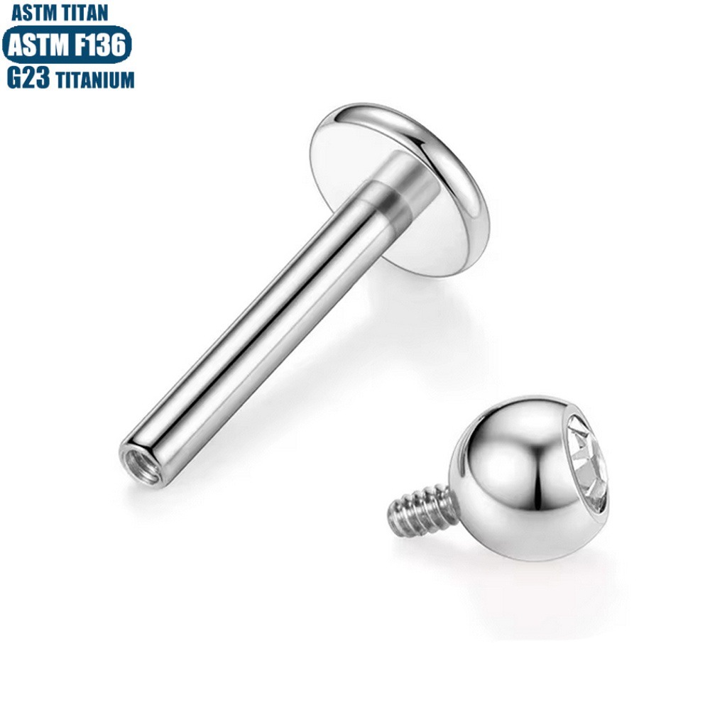 Pointed titanium steel lip stud product view