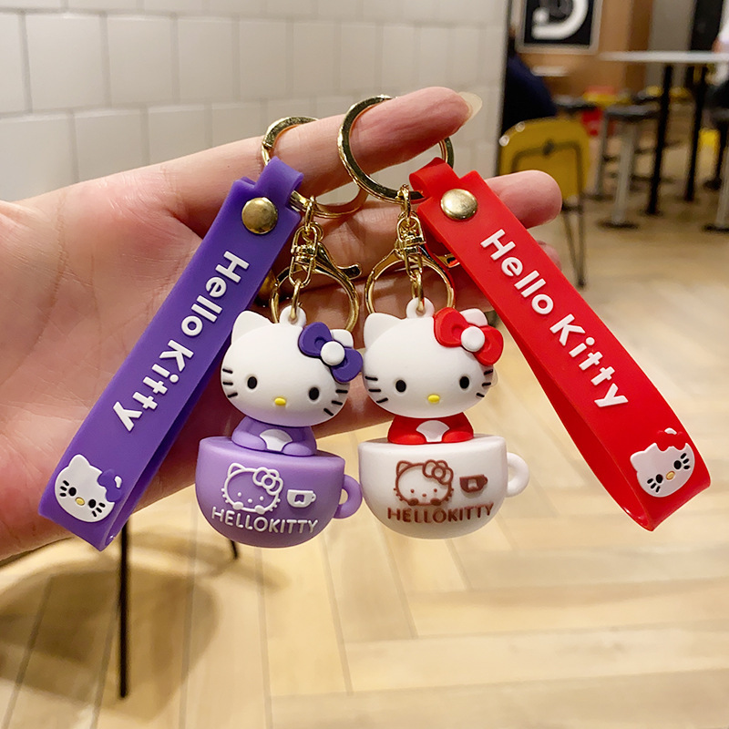 Kt Cat Keychain Sanrio Hello Kitty Student Backpack Female Pendant Decoration Keychain Small Gift Bow Kt Cat Keychain Sanrio Hello Kitty Student Backpack Female Pendant Decoration Keychain Small Gift Bow