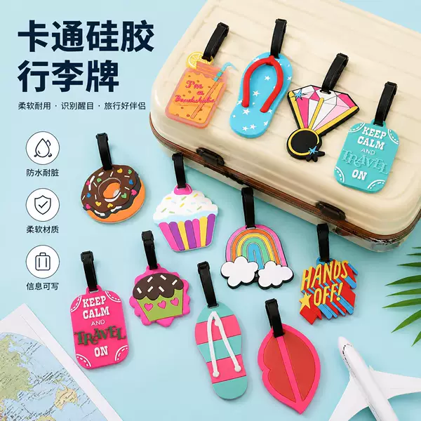 Cartoon Silicone Luggage Tag, Cute and Creative Luggage Tag, Pvc Soft Rubber Tag, Creative Small Pendant Decoration
