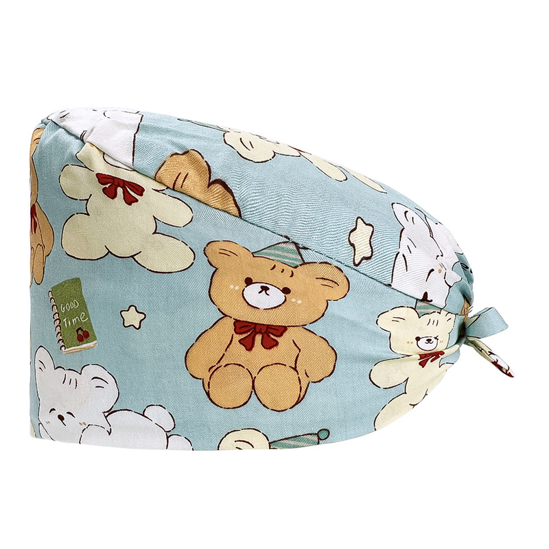 Quirófano sombrero mujer algodón quirúrgico encaje impreso enfermera sombrero nueva hebilla quimioterapia confinamiento masculino oral dental