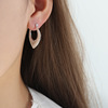 Retro earrings stainless steel, small design accessory, light luxury style, 750 sample gold