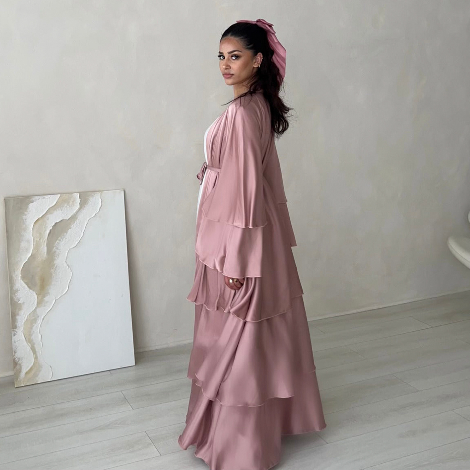 Loriya2024 Middle East Turkey Dubai Exquisite Elegant Cardigan Robe LR706_ecoleips.com