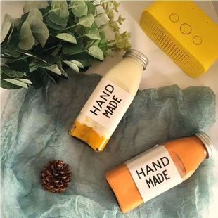 250ML300ML350ML500ML square octagonal round glass bottle beverage coffee juice milk tea milk bottle