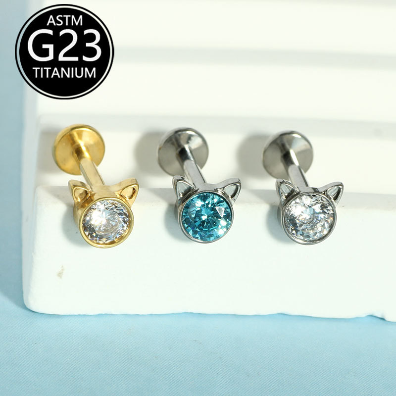 Labret piercing jewelry detail image