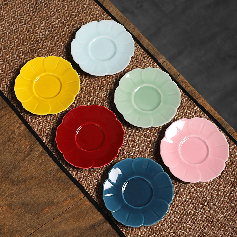 Celadon color tea cup mat ceramic heat insulation anti-scald coaster Cup tray tea tray kung fu tea set tea ceremony accessories toast tea mat