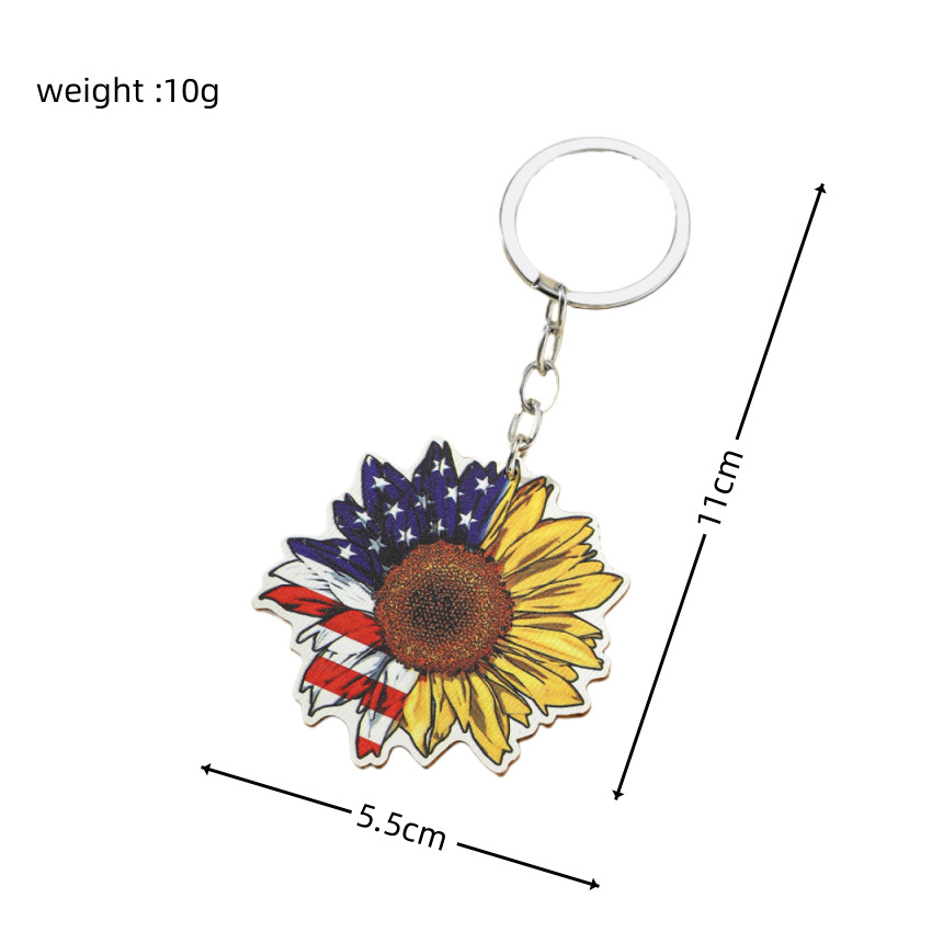 13g Weight Keychain Classification 1 Piece Quantity Daily Occasion Wood Material American Flag, Eagle Pattern Unisex Gender Retro Style 1 Piece Retro American Flag Eagle Wood Unisex Keychain 4