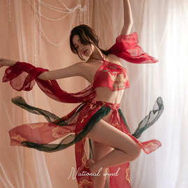 情趣内衣性感网纱肚兜诱惑汉服敦煌飞天凤女异域制服套装代发1394