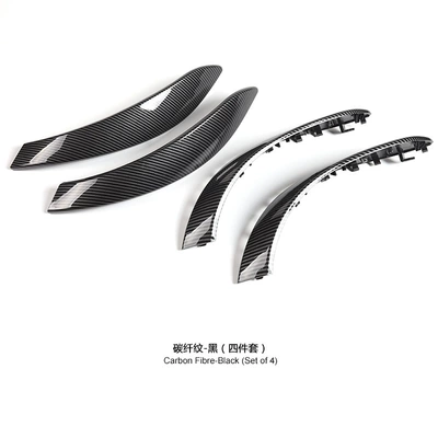 Suitable for BMW 3 series inner handle outer cover 4 series inner handle 3GT inner handle frame carbon fiber handle outer cover (Armrest, handle, handle) - carbon-fiber-patternblack-set-of-4