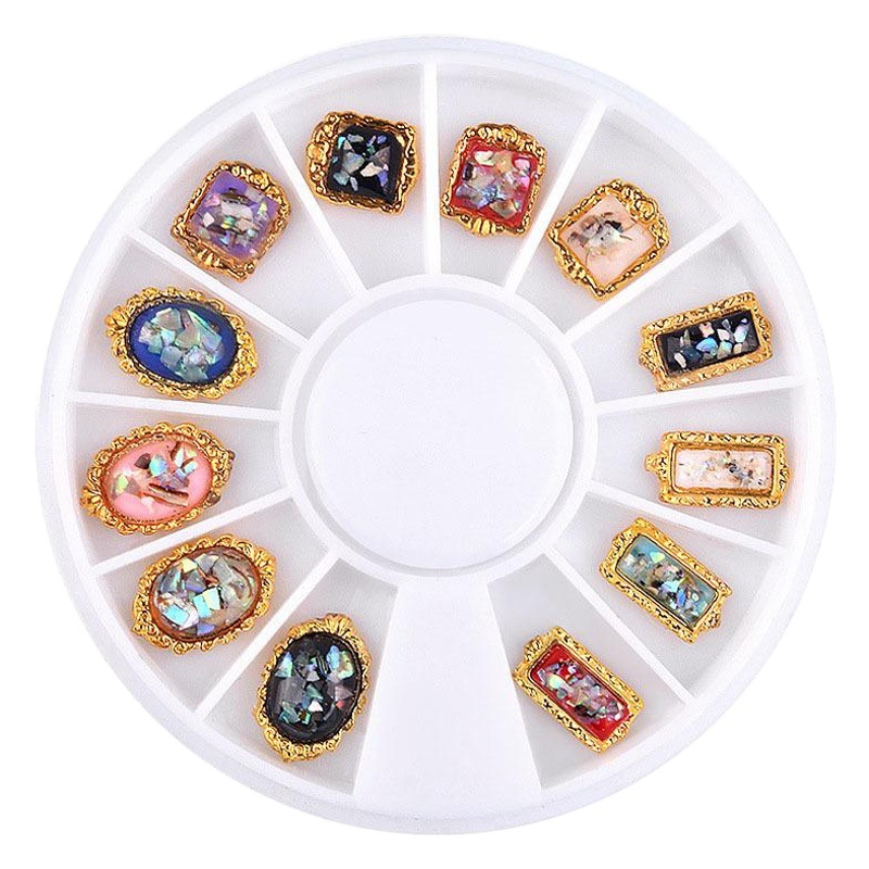 Cross-border nail turntable Jewelry colorful especial-shaped AB Diamond colorful Glass Diamond nail Jewelry turntable Collection