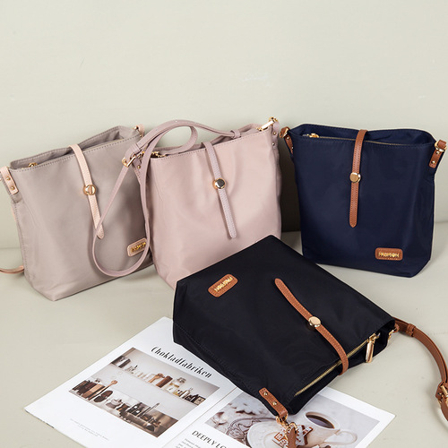 Textured Bucket Bag 2024 New Trendy Versatile Nylon Cloth Bag Women's Simple Large Capacity Casual Shoulder Messenger Bag